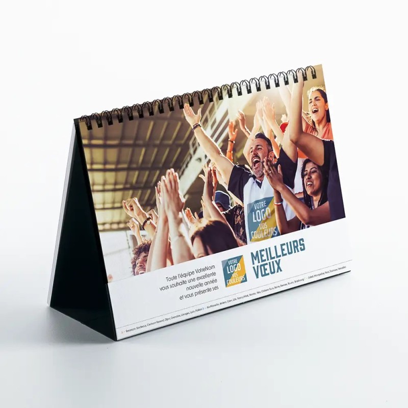 Calendrier chevalet A5 (21x15 cm) personnalisé - Logo intégré valeurs du sport