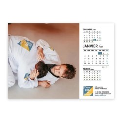 Calendrier chevalet A5 (21x15 cm) personnalisé - Logo intégré valeurs du sport