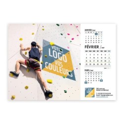 Calendrier chevalet A5 (21x15 cm) personnalisé - Logo intégré valeurs du sport