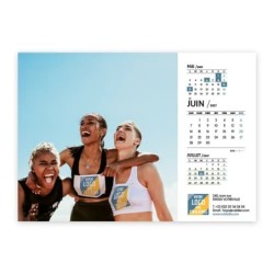 Calendrier chevalet A5 (21x15 cm) personnalisé - Logo intégré valeurs du sport