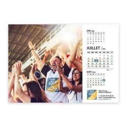 Calendrier chevalet A5 (21x15 cm) personnalisé - Logo intégré valeurs du sport