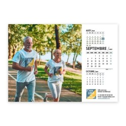 Calendrier chevalet A5 (21x15 cm) personnalisé - Logo intégré valeurs du sport