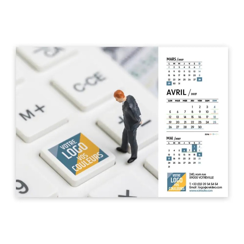 Calendrier chevalet A5 (21x15 cm) personnalisé - Logo intégré Miniature
