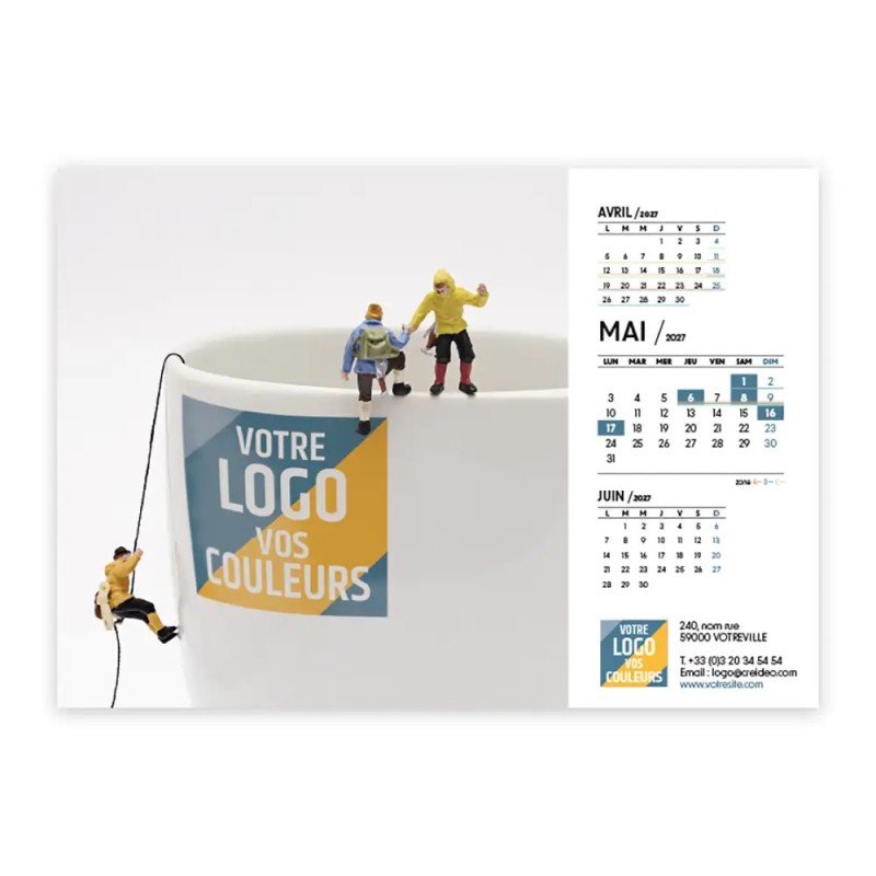 Calendrier chevalet A5 (21x15 cm) personnalisé - Logo intégré Miniature