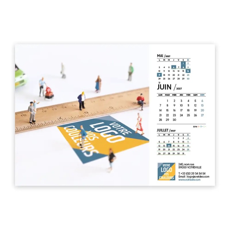 Calendrier chevalet A5 (21x15 cm) personnalisé - Logo intégré Miniature
