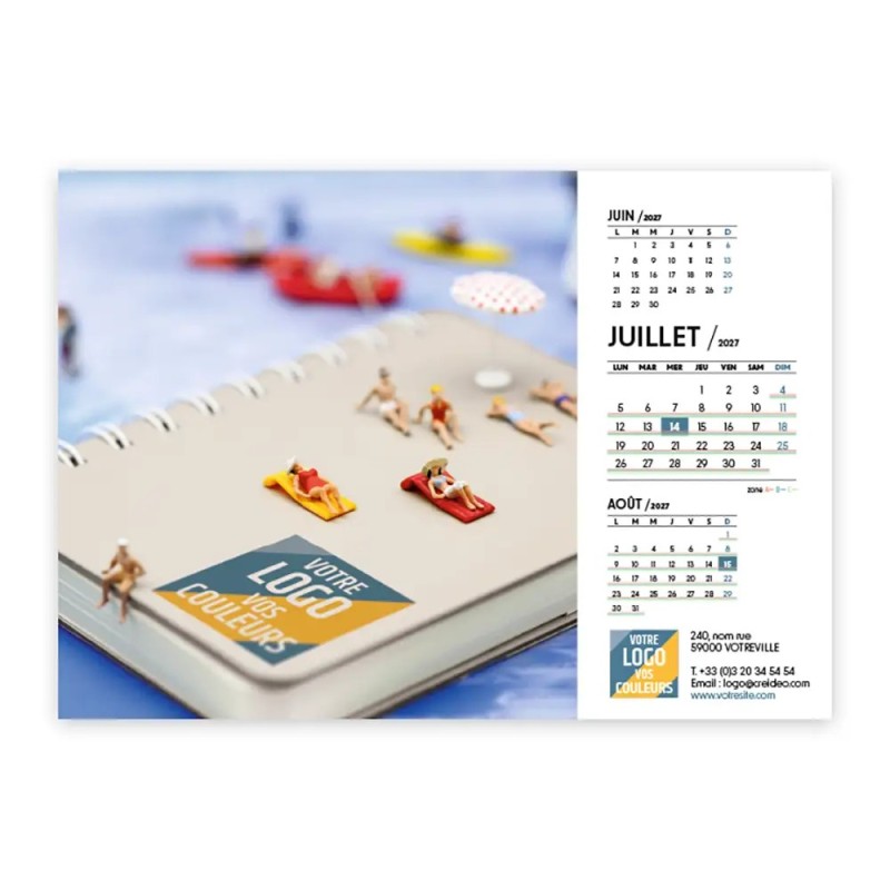 Calendrier chevalet A5 (21x15 cm) personnalisé - Logo intégré Miniature