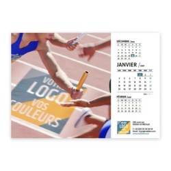 Calendrier chevalet A5 (21x15 cm) personnalisé - Logo intégré Performance