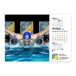 Calendrier chevalet A5 (21x15 cm) personnalisé - Logo intégré Performance