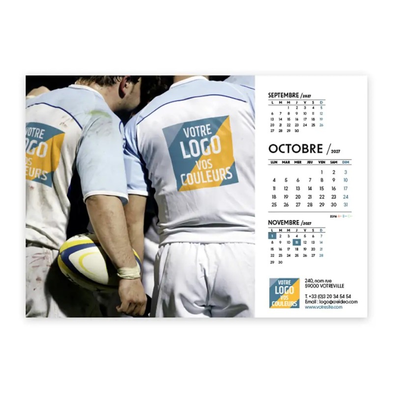 Calendrier chevalet A5 (21x15 cm) personnalisé - Logo intégré Performance
