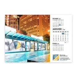 Calendrier chevalet A5 (21x15 cm) personnalisé - Logo intégré Giga