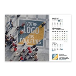Calendrier chevalet A5 (21x15 cm) personnalisé - Logo intégré Giga