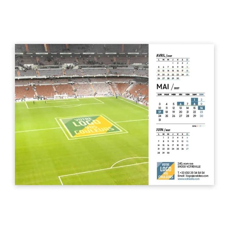 Calendrier chevalet A5 (21x15 cm) personnalisé - Logo intégré Giga
