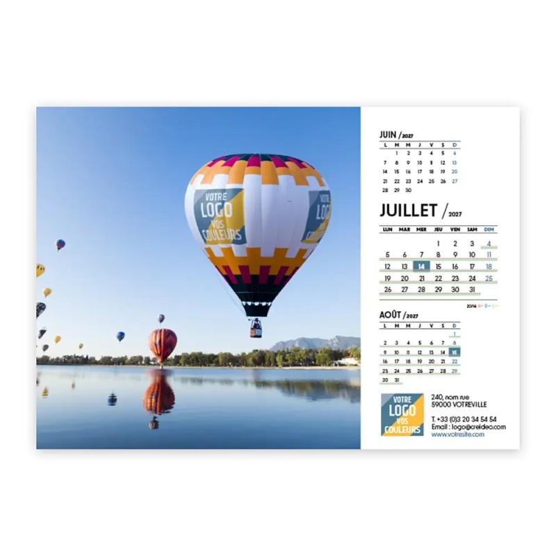 Calendrier chevalet A5 (21x15 cm) personnalisé - Logo intégré Giga