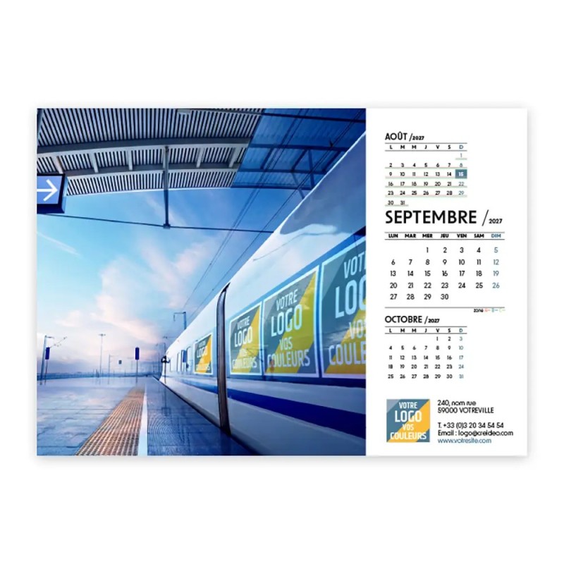 Calendrier chevalet A5 (21x15 cm) personnalisé - Logo intégré Giga