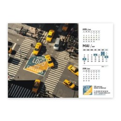 Calendrier chevalet A5 (21x15 cm) personnalisé - Logo intégré Visio