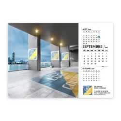 Calendrier chevalet A5 (21x15 cm) personnalisé - Logo intégré Visio