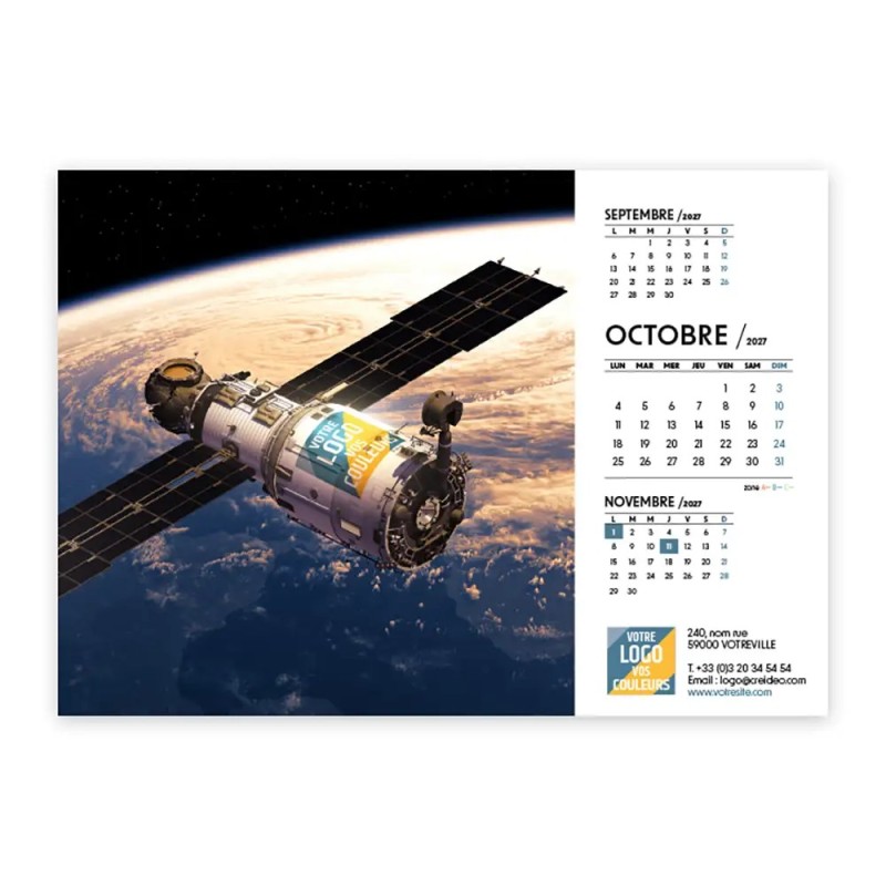 Calendrier chevalet A5 (21x15 cm) personnalisé - Logo intégré Visio