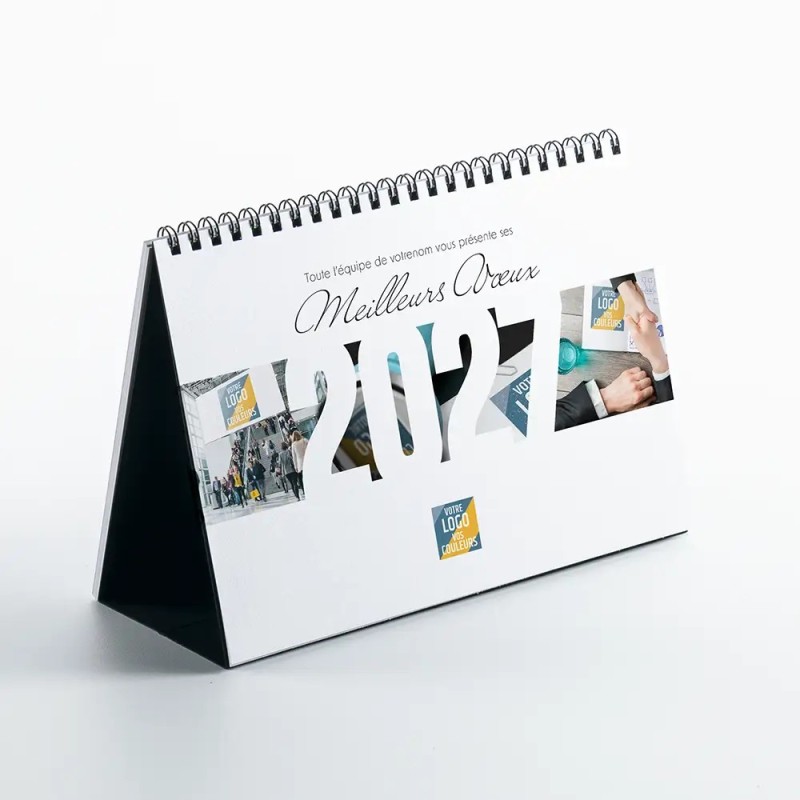 Calendrier chevalet A5 (21x15 cm) personnalisé - Logo intégré Réseau