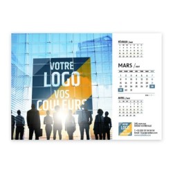 Calendrier chevalet A5 (21x15 cm) personnalisé - Logo intégré Réseau
