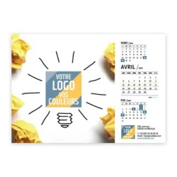 Calendrier chevalet A5 (21x15 cm) personnalisé - Logo intégré Réseau