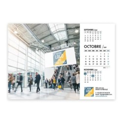 Calendrier chevalet A5 (21x15 cm) personnalisé - Logo intégré Réseau