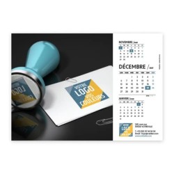 Calendrier chevalet A5 (21x15 cm) personnalisé - Logo intégré Réseau
