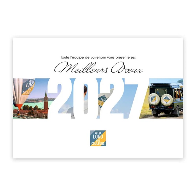 Calendrier chevalet A5 (21x15 cm) personnalisé - Logo intégré Voyage
