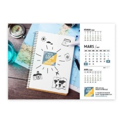 Calendrier chevalet A5 (21x15 cm) personnalisé - Logo intégré Voyage