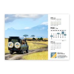 Calendrier chevalet A5 (21x15 cm) personnalisé - Logo intégré Voyage