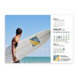 Calendrier chevalet A5 (21x15 cm) personnalisé - Logo intégré Voyage