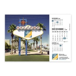 Calendrier chevalet A5 (21x15 cm) personnalisé - Logo intégré Voyage
