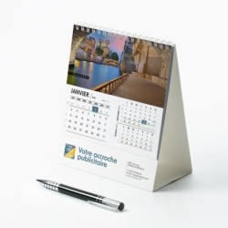 Calendrier chevalet intégral (15x18 cm) personnalisé - Patrimoine France