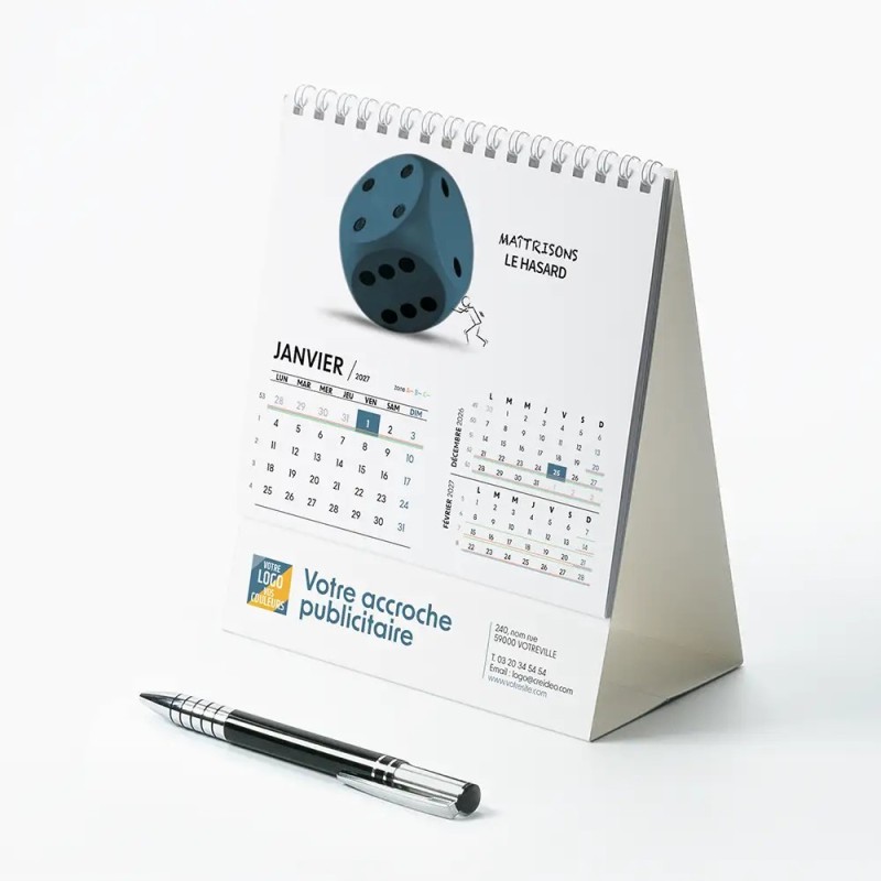 Calendrier chevalet intégral (15x18 cm) personnalisé - Business