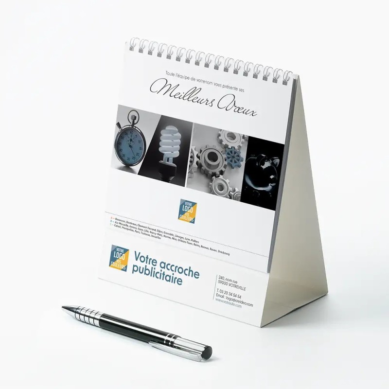 Calendrier chevalet intégral (15x18 cm) personnalisé - Business