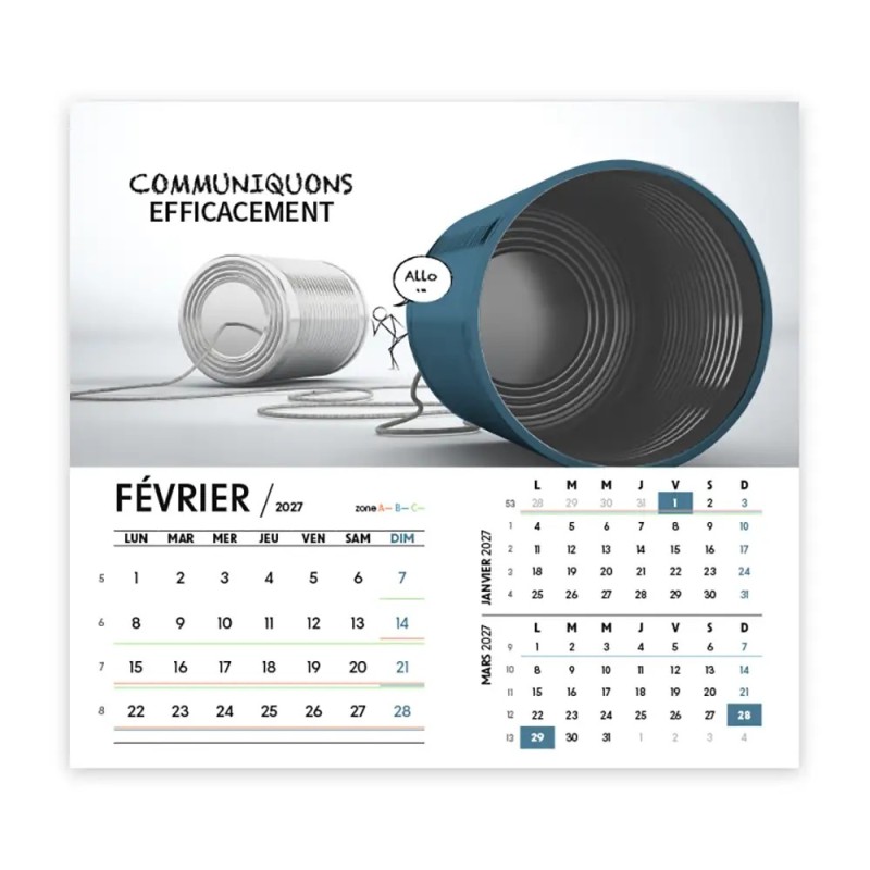 Calendrier chevalet intégral (15x18 cm) personnalisé - Business