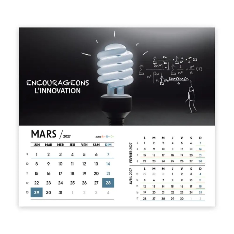 Calendrier chevalet intégral (15x18 cm) personnalisé - Business