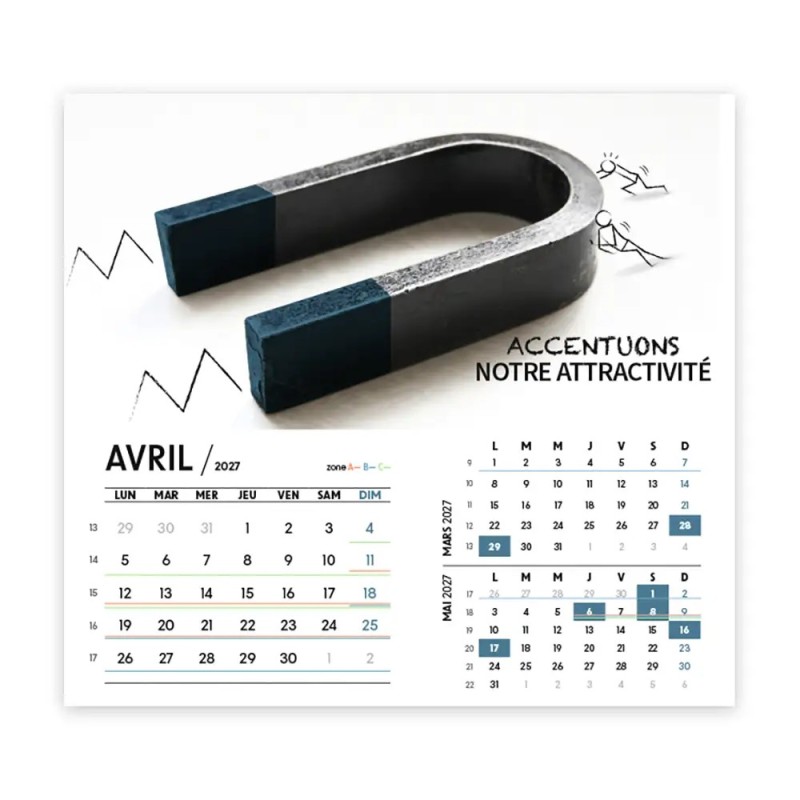 Calendrier chevalet intégral (15x18 cm) personnalisé - Business