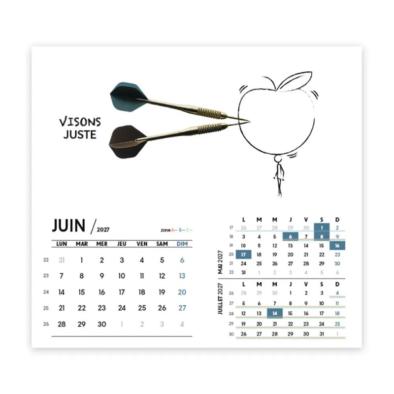 Calendrier chevalet intégral (15x18 cm) personnalisé - Business