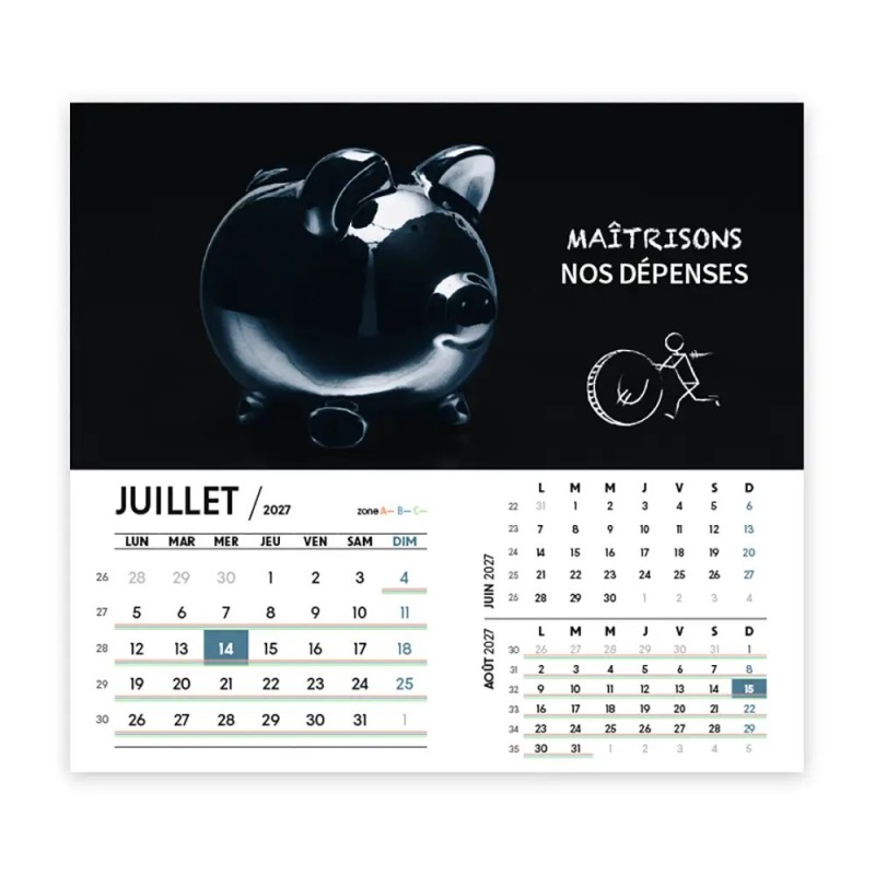 Calendrier chevalet intégral (15x18 cm) personnalisé - Business