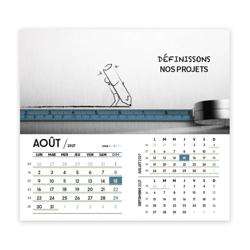 Calendrier chevalet intégral (15x18 cm) personnalisé - Business
