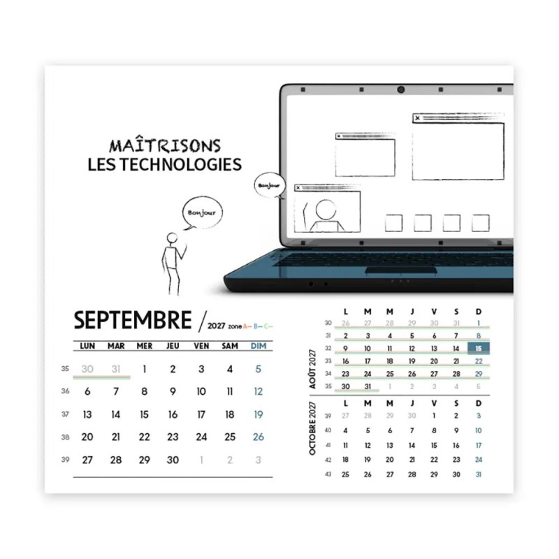 Calendrier chevalet intégral (15x18 cm) personnalisé - Business