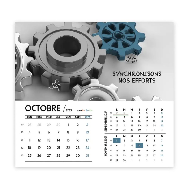 Calendrier chevalet intégral (15x18 cm) personnalisé - Business