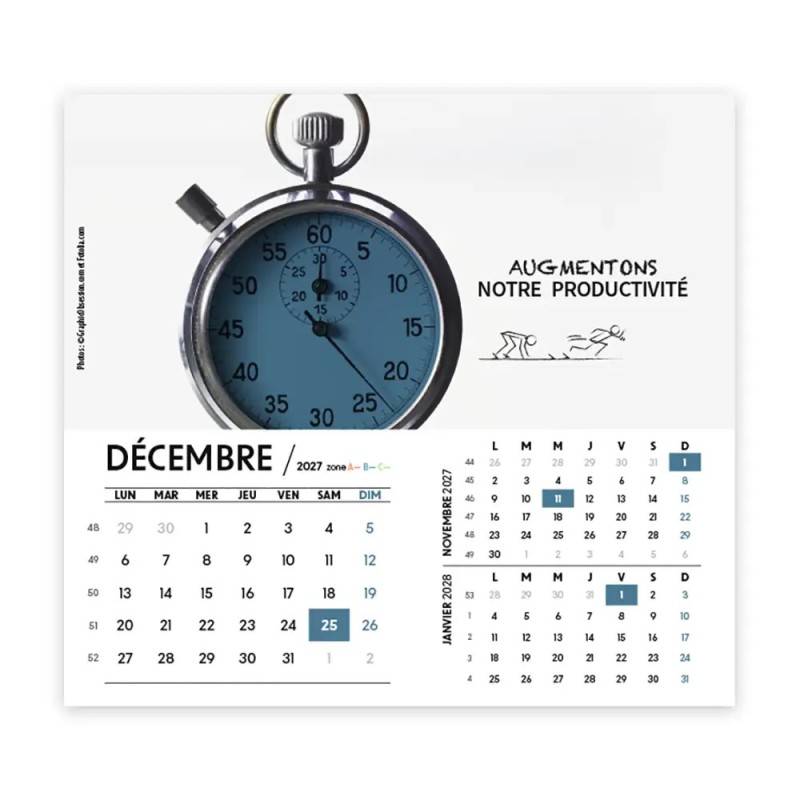 Calendrier chevalet intégral (15x18 cm) personnalisé - Business