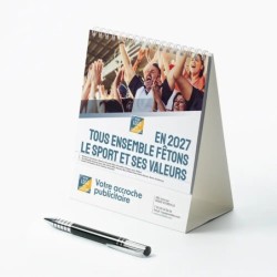 Calendrier chevalet intégral (15x18 cm) personnalisé - Citations sport