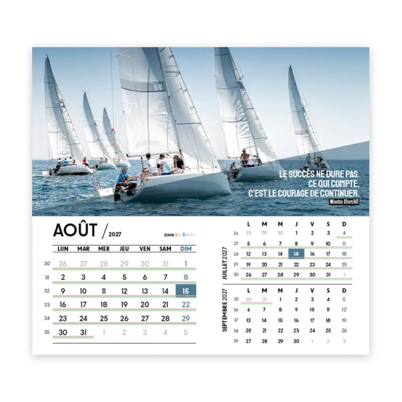 Calendrier chevalet intégral (15x18 cm) personnalisé - Citations sport