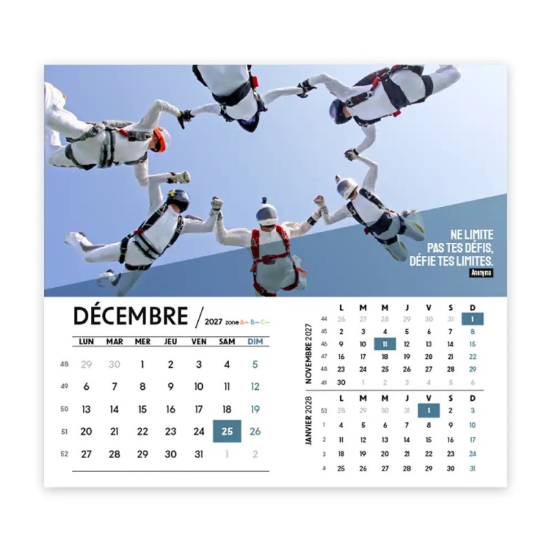Calendrier chevalet intégral (15x18 cm) personnalisé - Citations sport