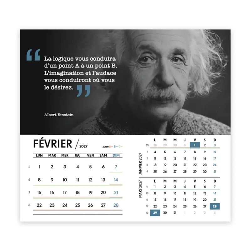 Calendrier chevalet intégral (15x18 cm) personnalisé - Citations 2