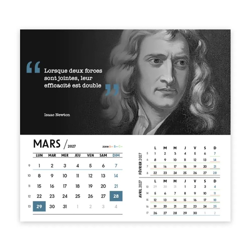 Calendrier chevalet intégral (15x18 cm) personnalisé - Citations 2