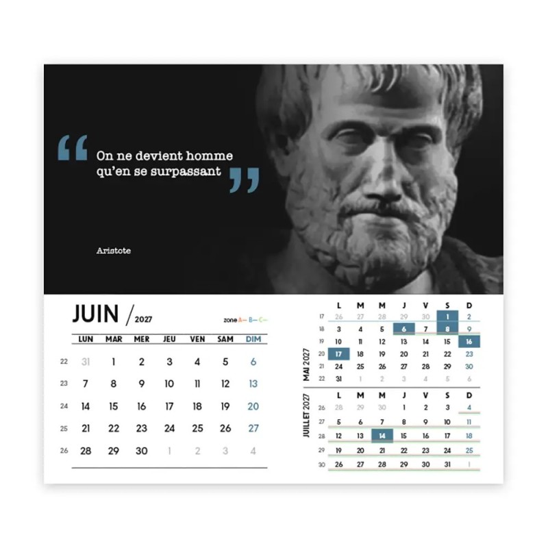Calendrier chevalet intégral (15x18 cm) personnalisé - Citations 2