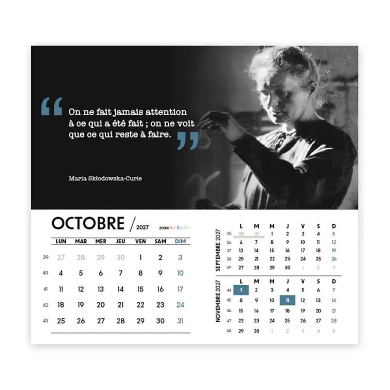 Calendrier chevalet intégral (15x18 cm) personnalisé - Citations 2